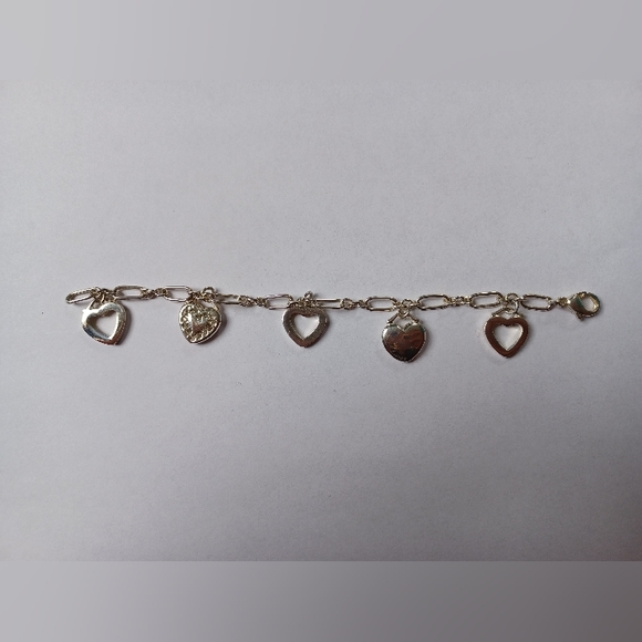Vintage 7" Tiffany & Co. 925 Silver Heart Charm Bracelet - Picture 11 of 12